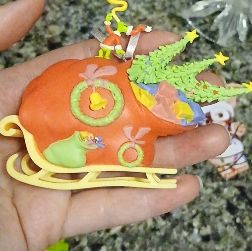 Grinch Sleigh Christmas Ornament