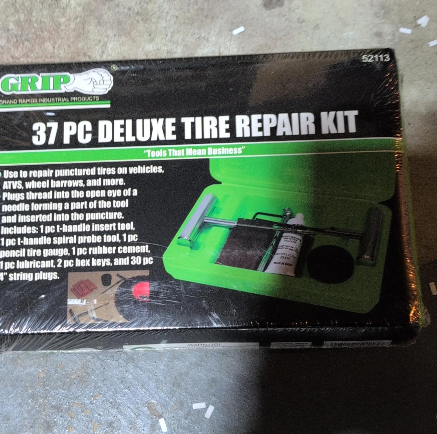 Grip 37 PC Deluxe Tire Repair Kit - New