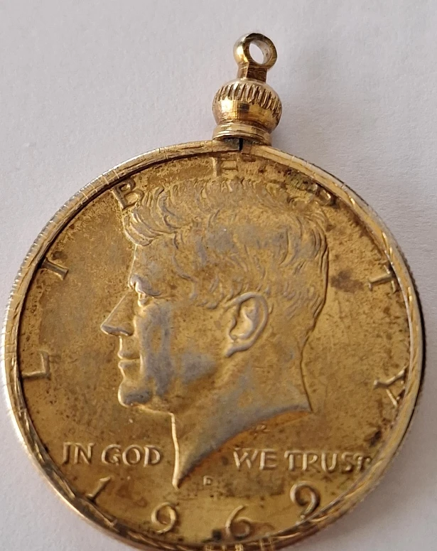 1969 Kennedy Half Dollar Coin Pendant