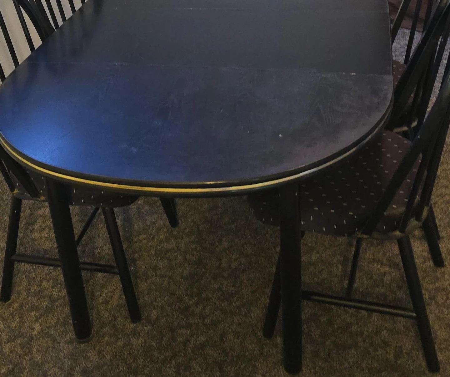 Black Dining Table Set with 4 Chairs