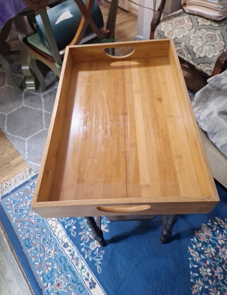 Wooden Serving Tray Table