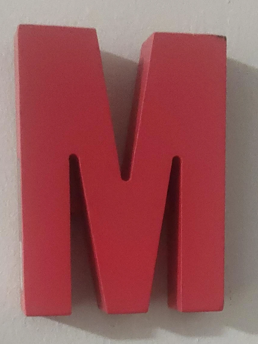 Red Wooden Letter "M"