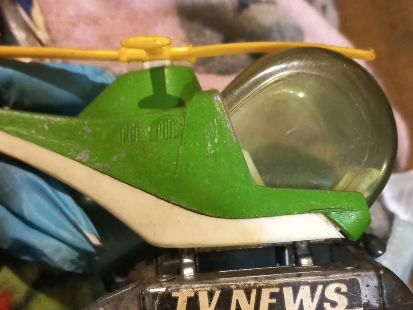 Vintage Die-Cast TV News Helicopter Toy