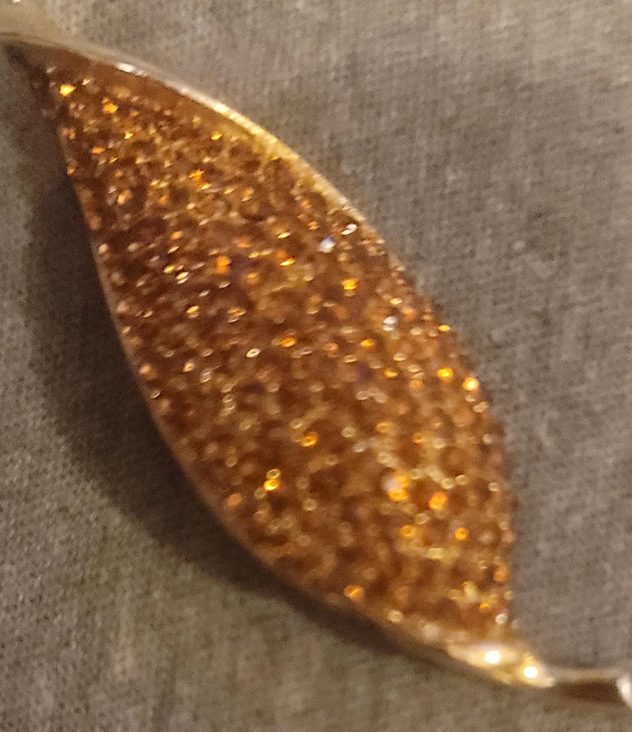 Gold Glittery Leaf-Shaped Ornament