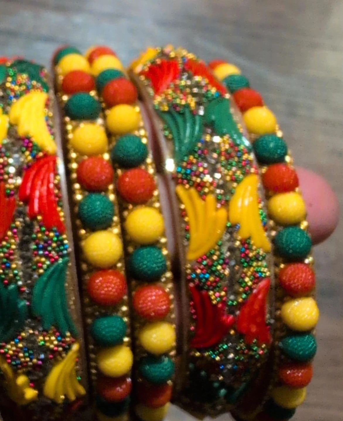 Colourful Beaded Bangles Set