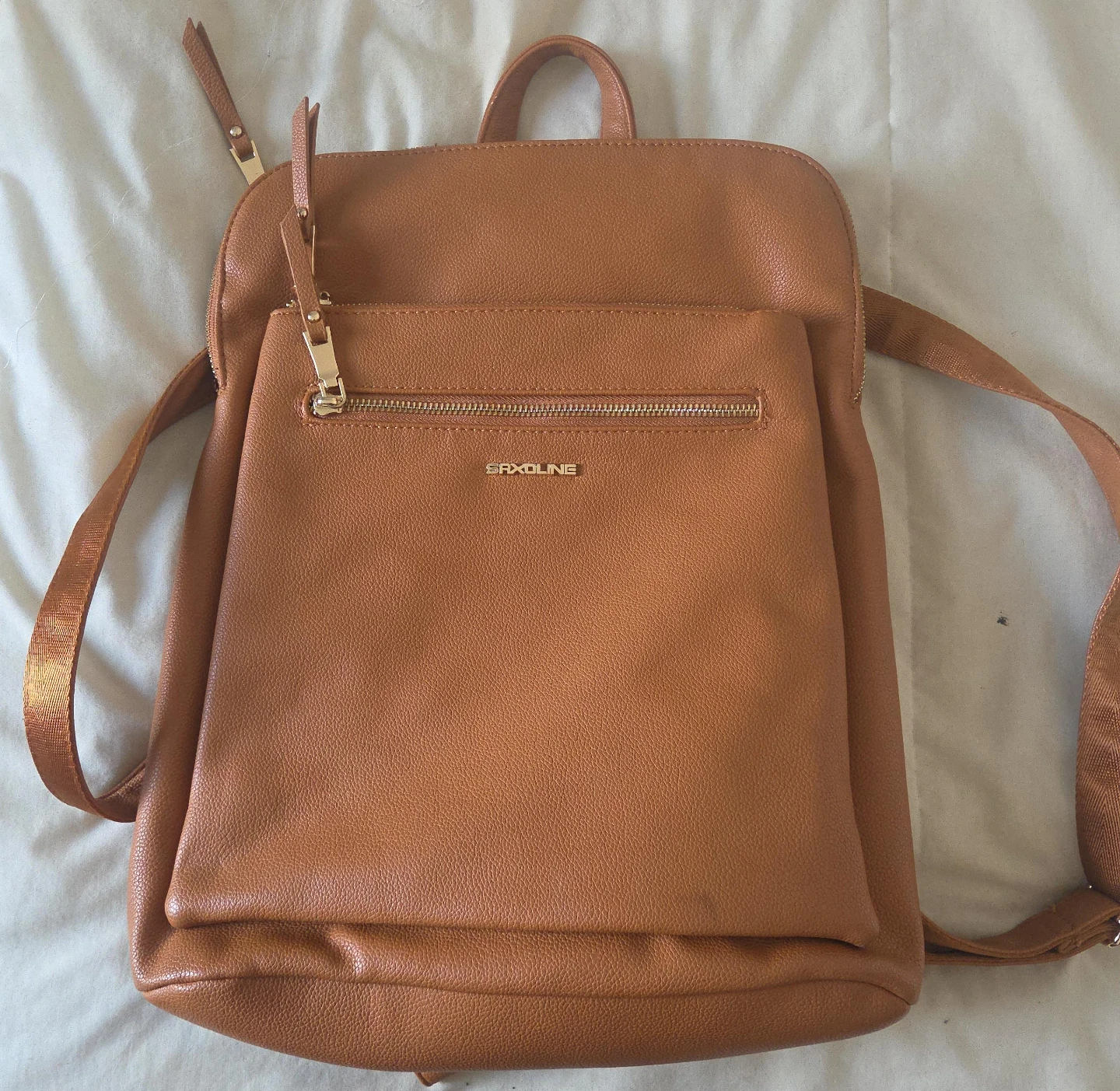 SRXOLINE Brown Faux Leather Backpack