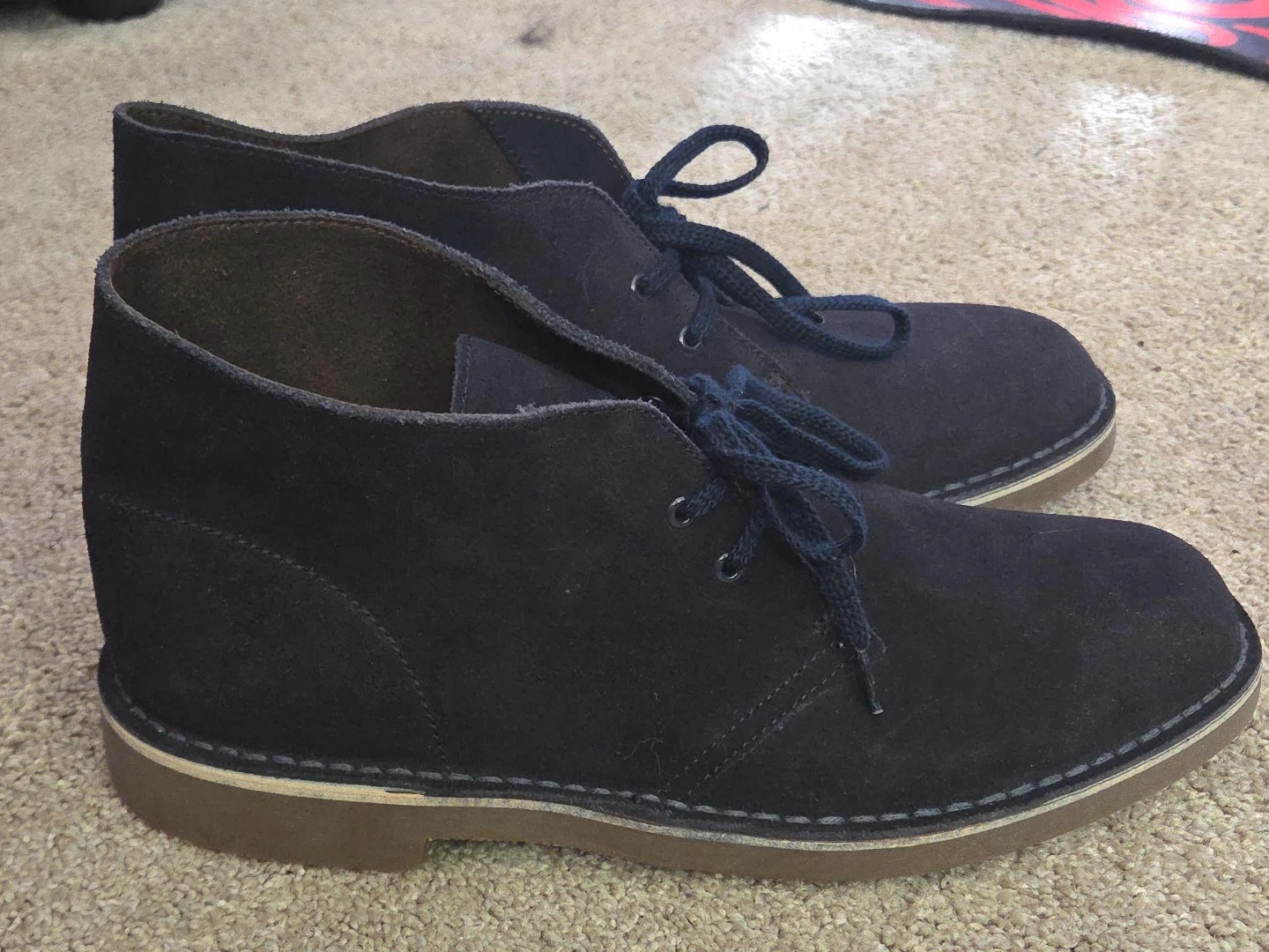 Clarks Desert Boots - Size 9.5 - Dark Brown Suede