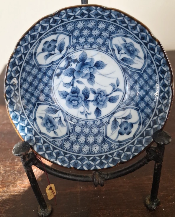 Vintage Blue & White Floral Plate