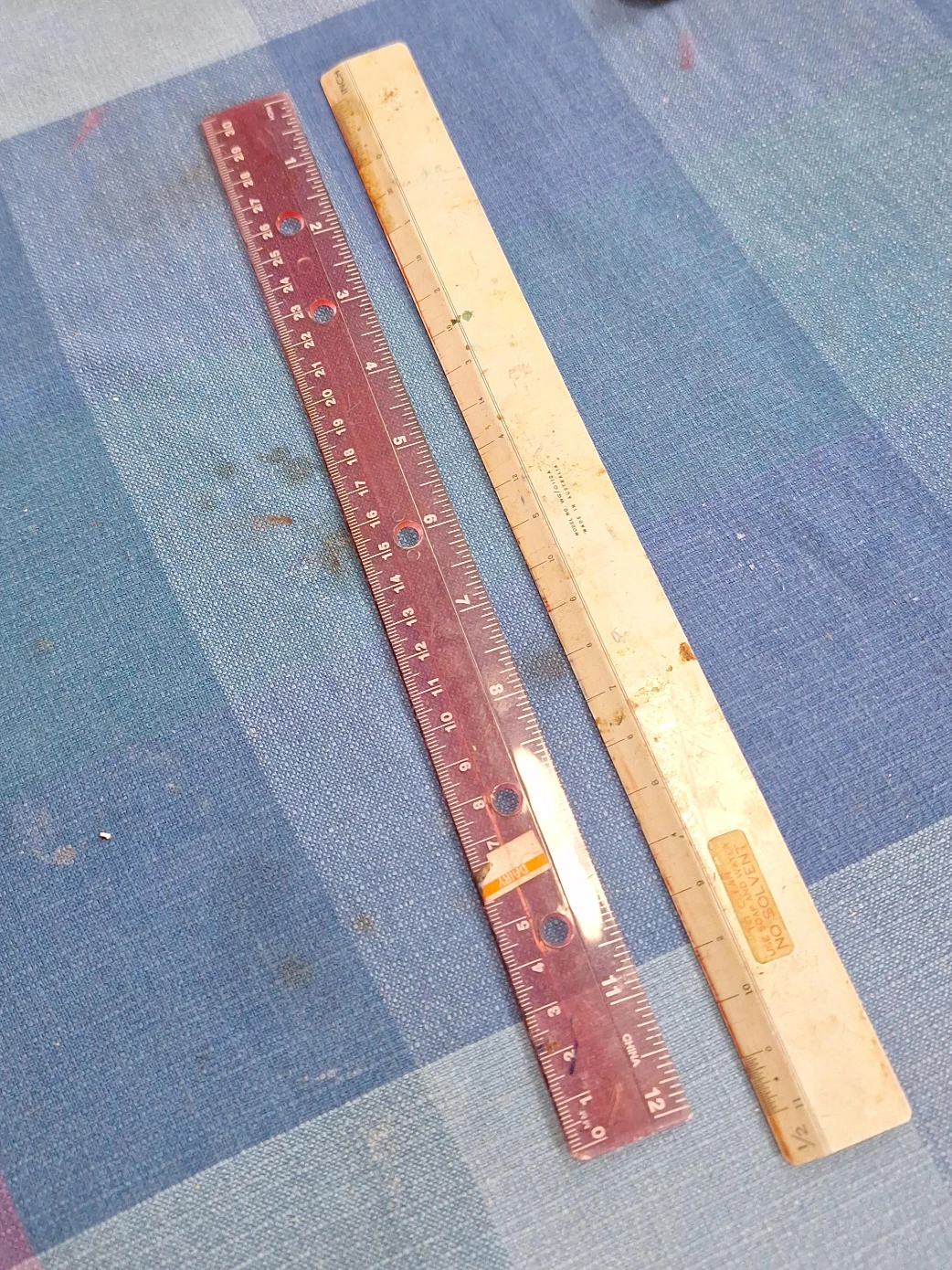 Two Rulers: 12-inch Plastic and 12-inch Metal