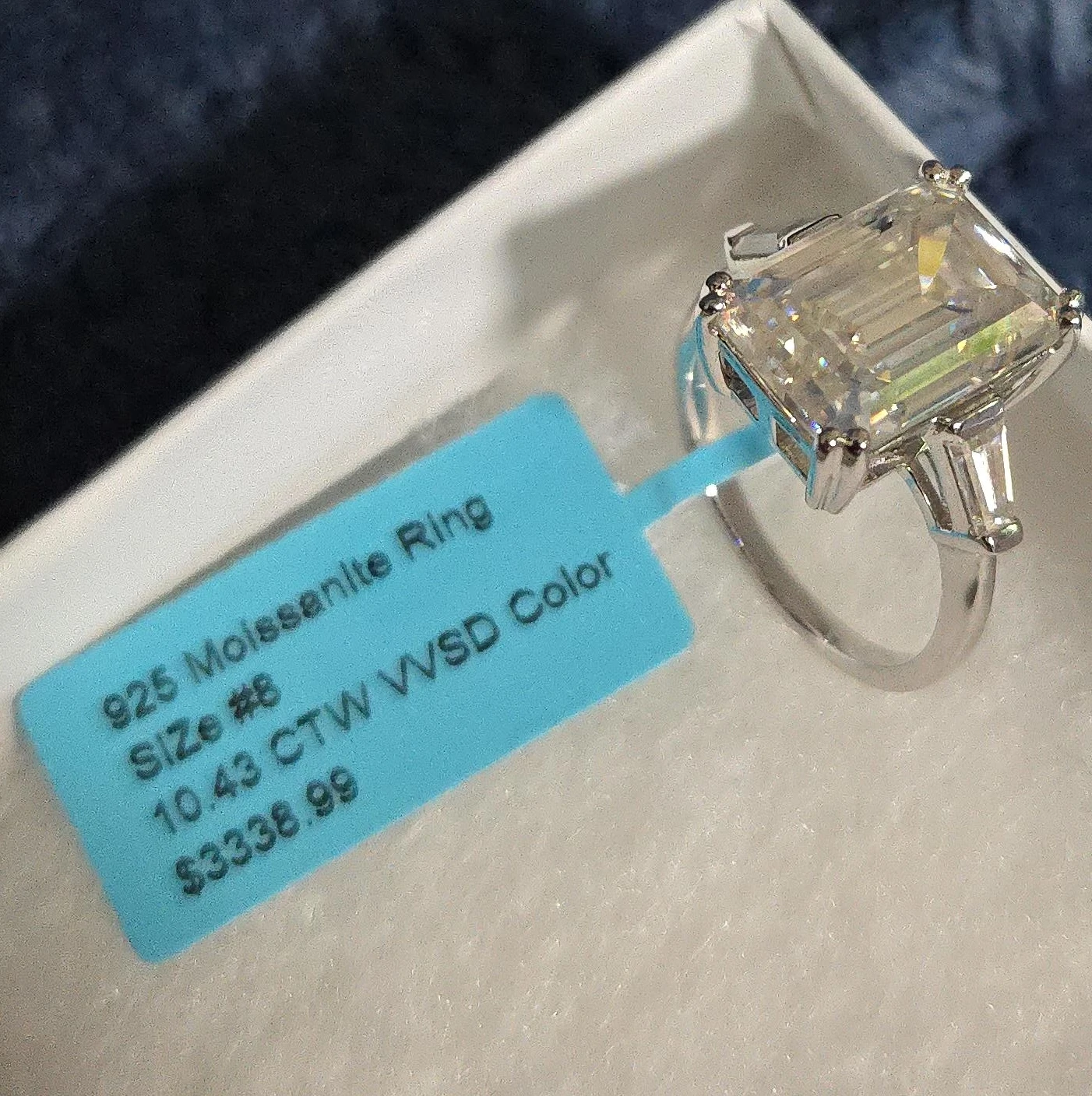 10.43carat 925 Moissanite Ring Size #8