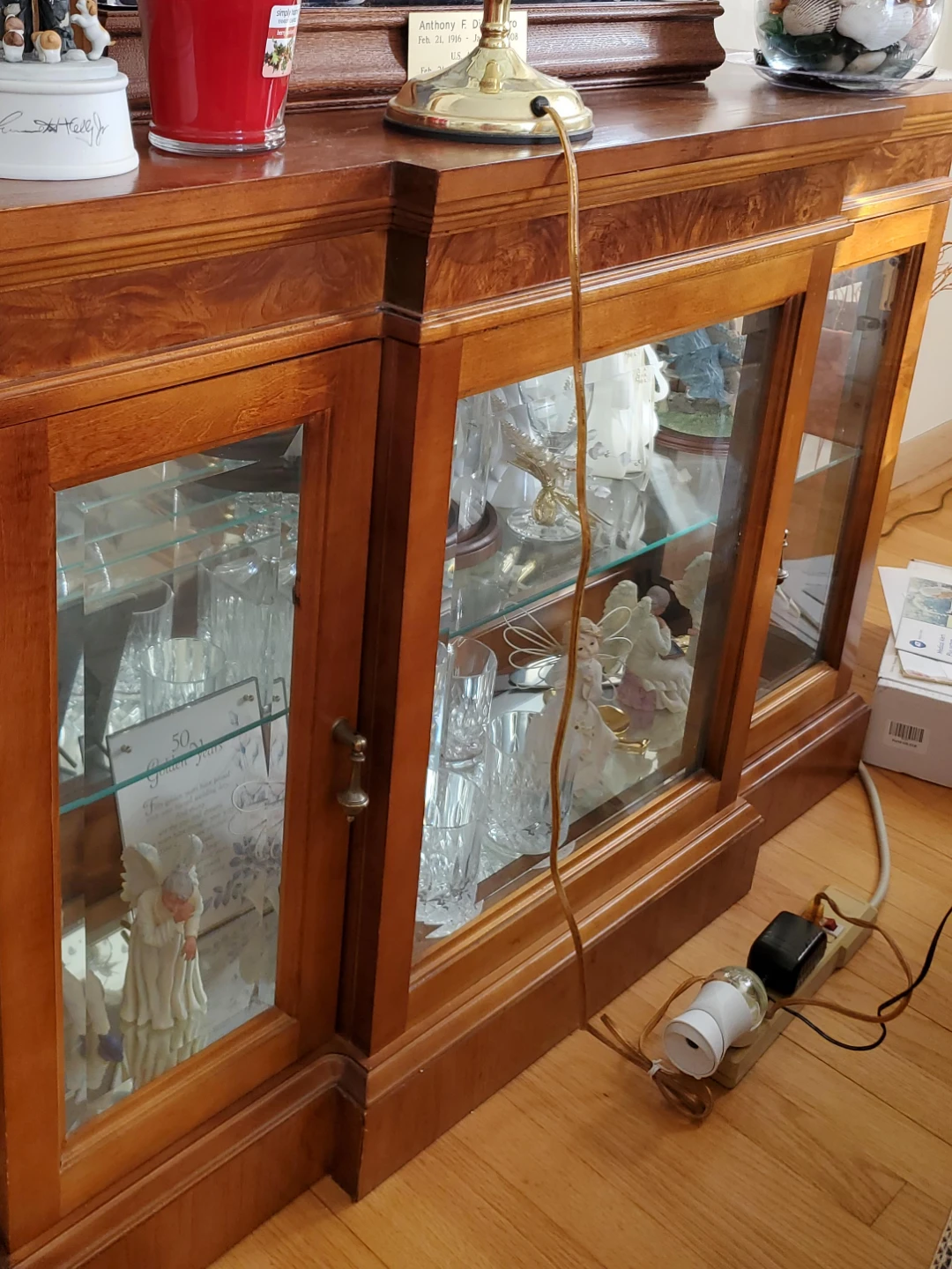 Wooden Display Cabinet with Glass Doors