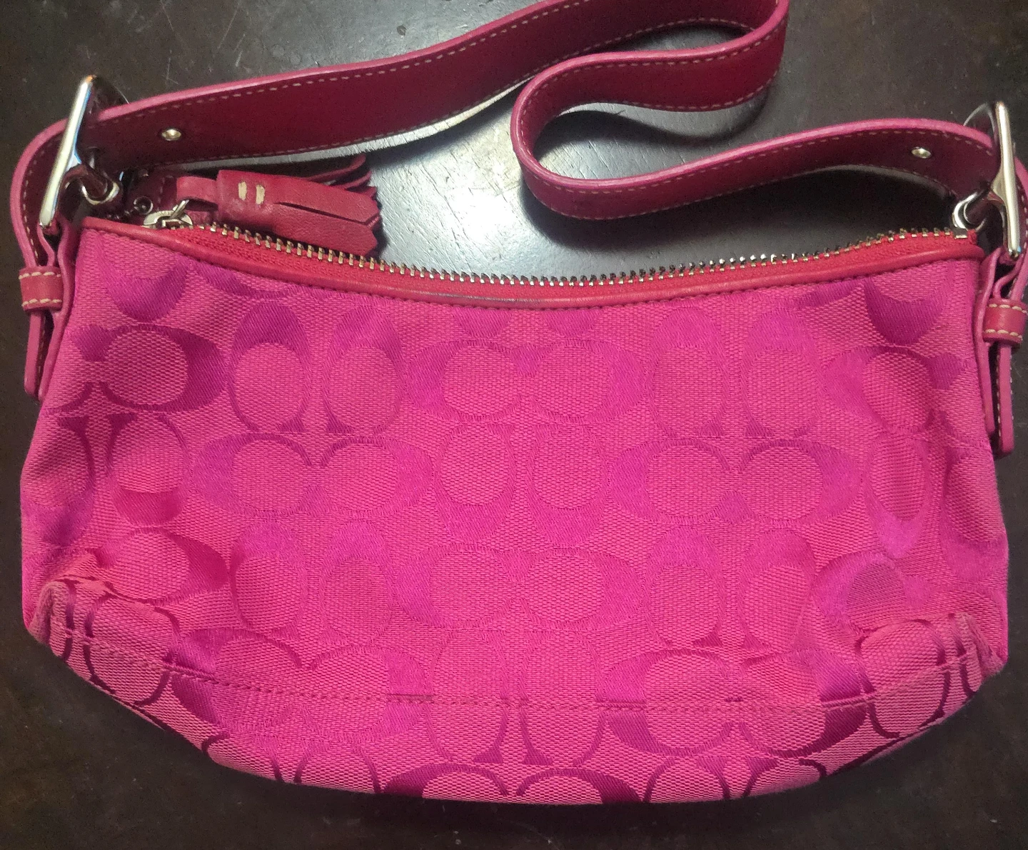 Coach Pink Signature Canvas Shoulder Bag
