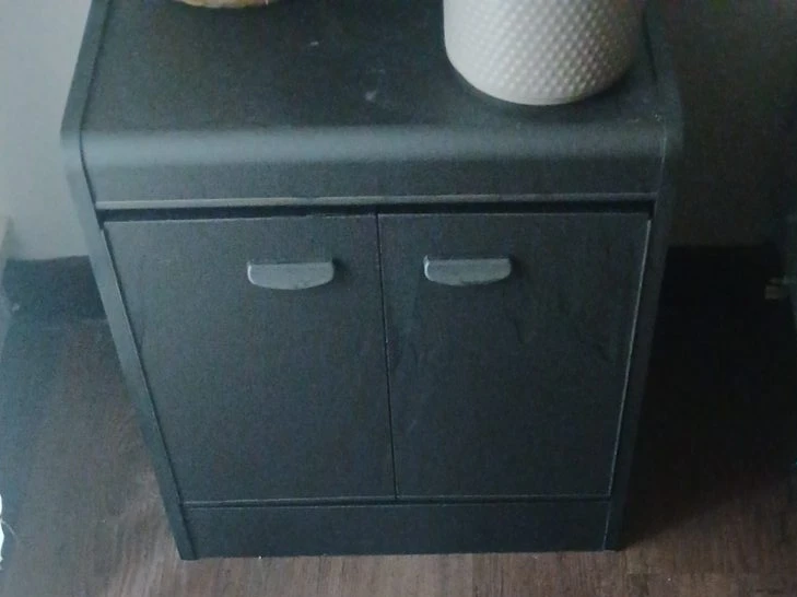 Black Side Table with Cabinet