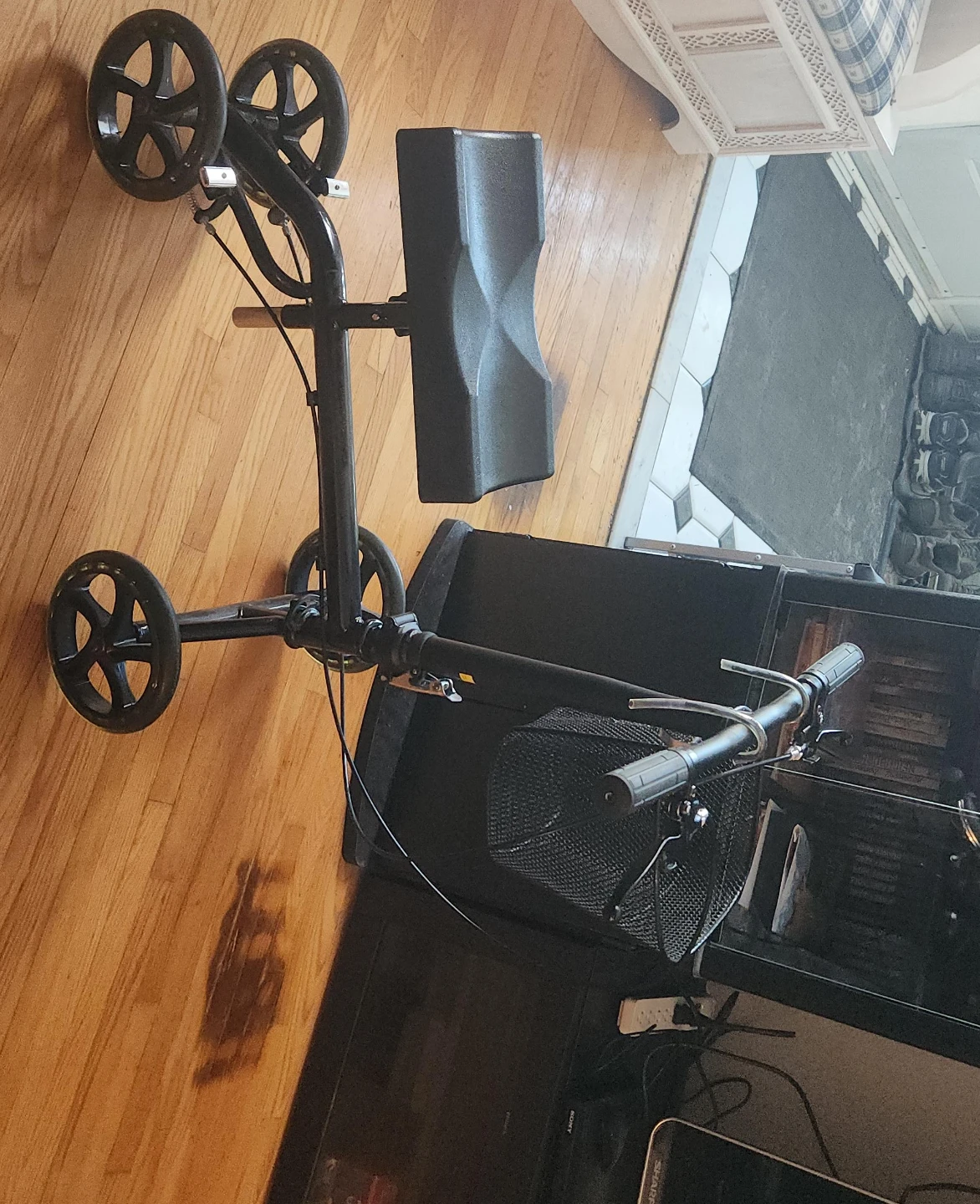 Black 4 Wheel Knee Scooter Walker with Basket - photo 2