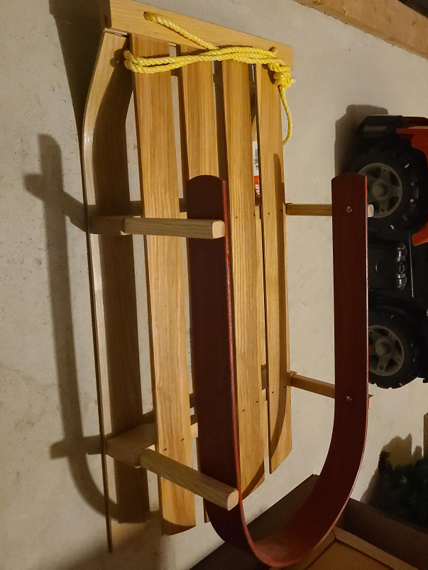 Wooden Sled with Rope