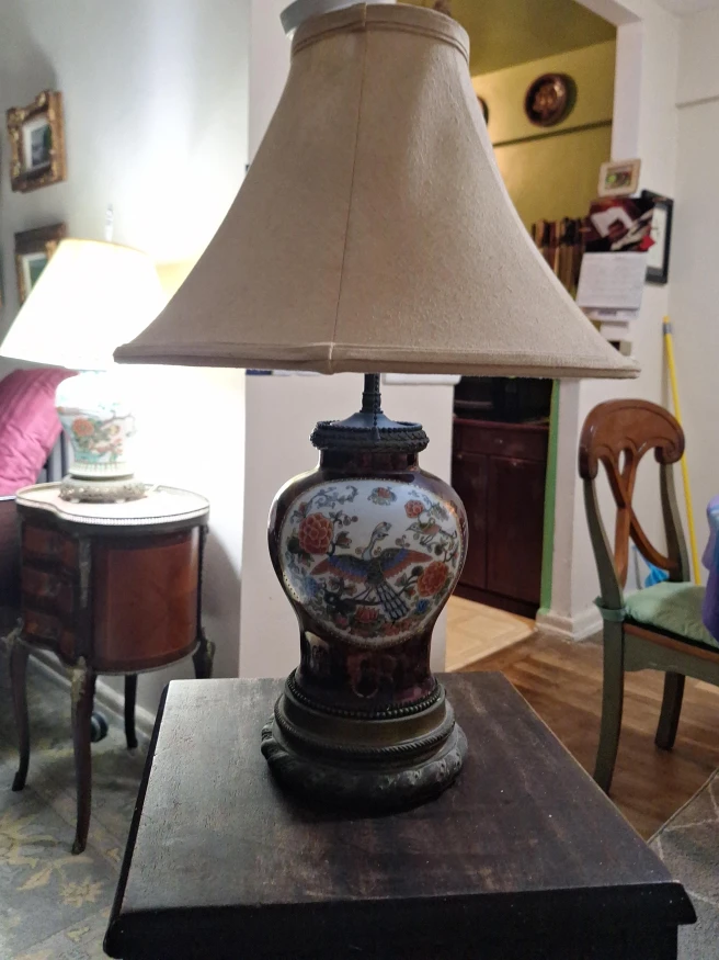 Vintage Floral Table Lamp with Shade
