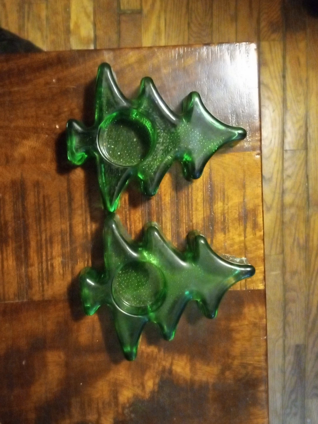 Green Christmas Tree Candle Holders (Set of 2)