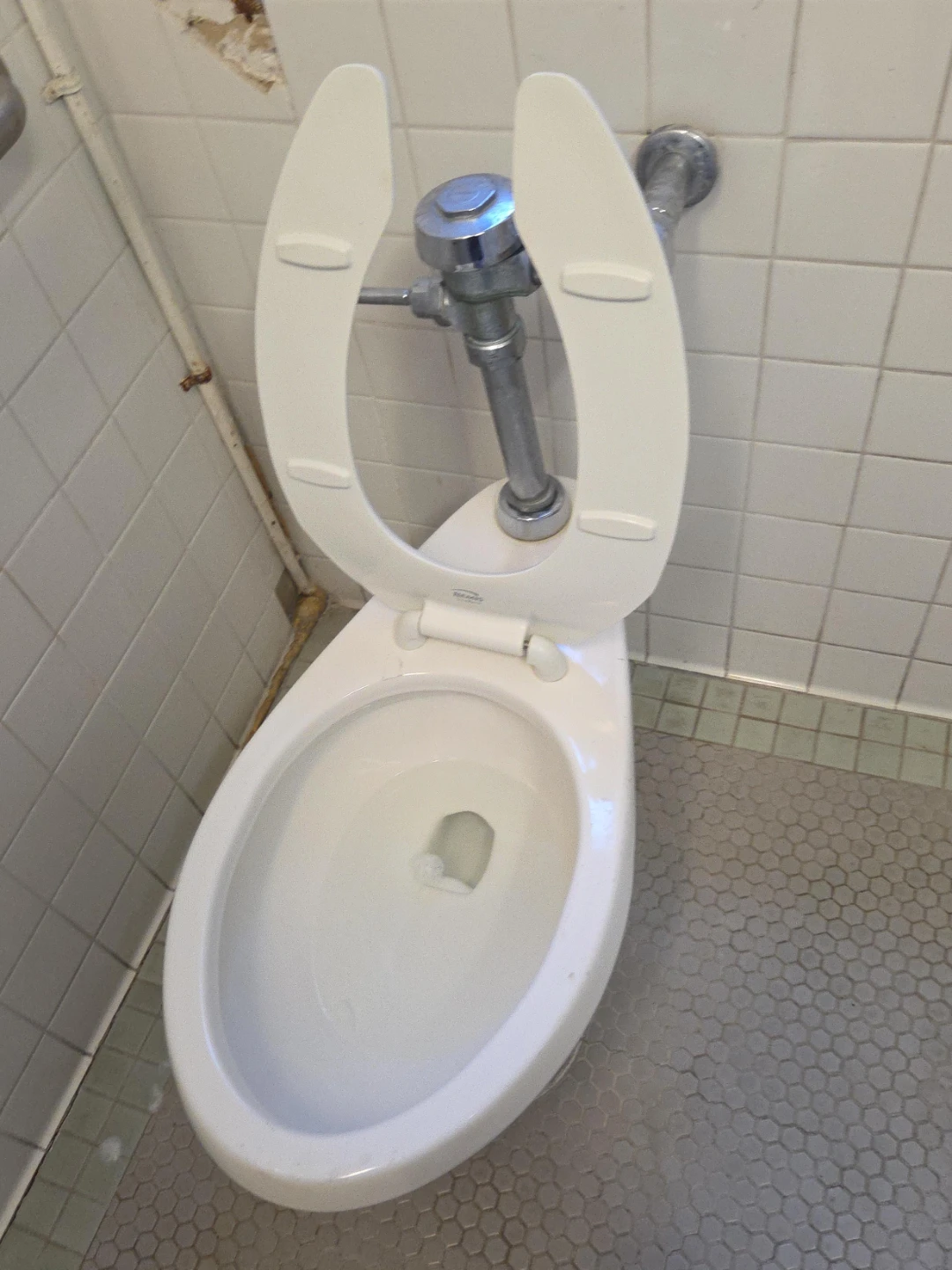 White Elongated Toilet Bowl with Tank Lever