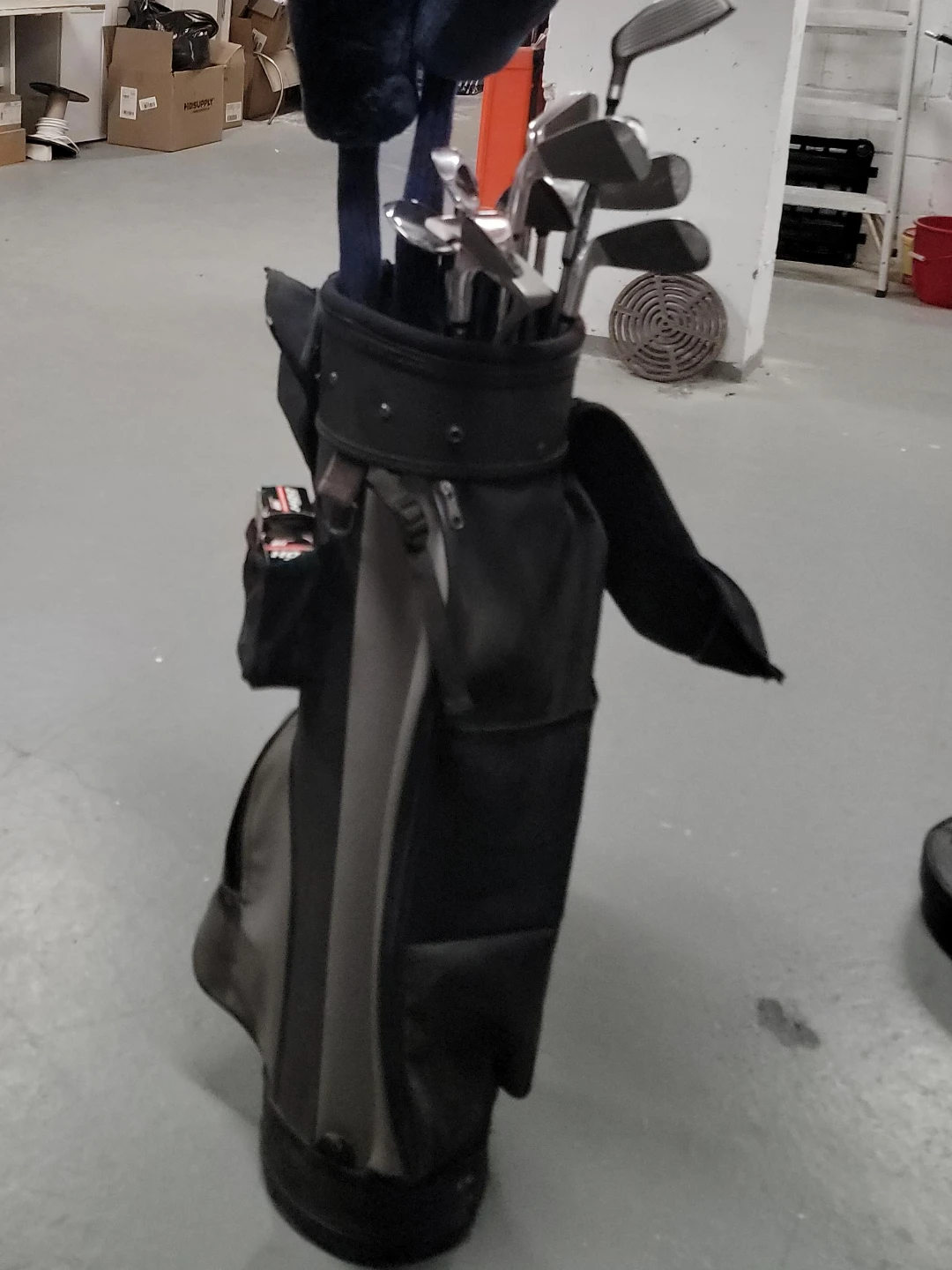 Black Golf Bag with Clubs
