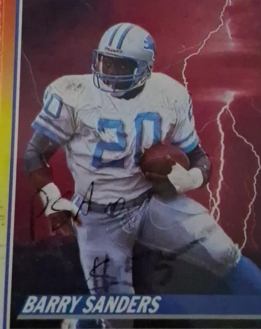 Barry Sanders Autographed Card