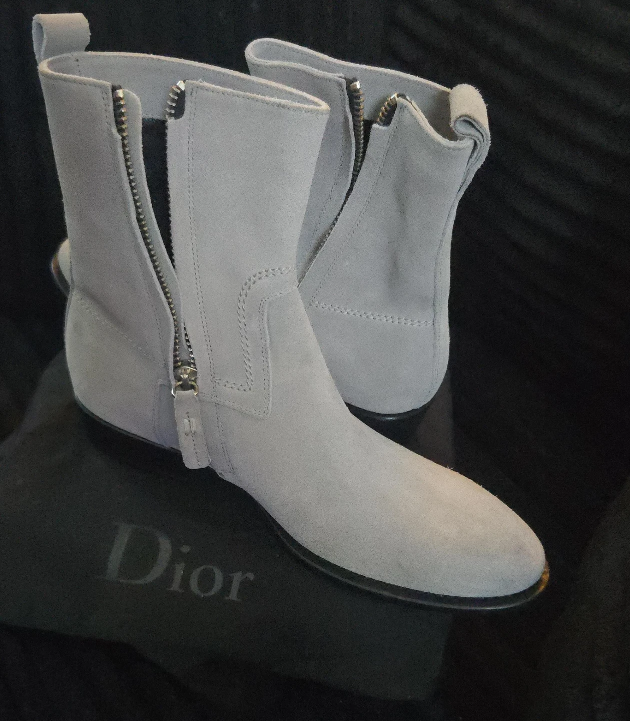 Dior Grey Suede Ankle Boots - Size 9E (US)