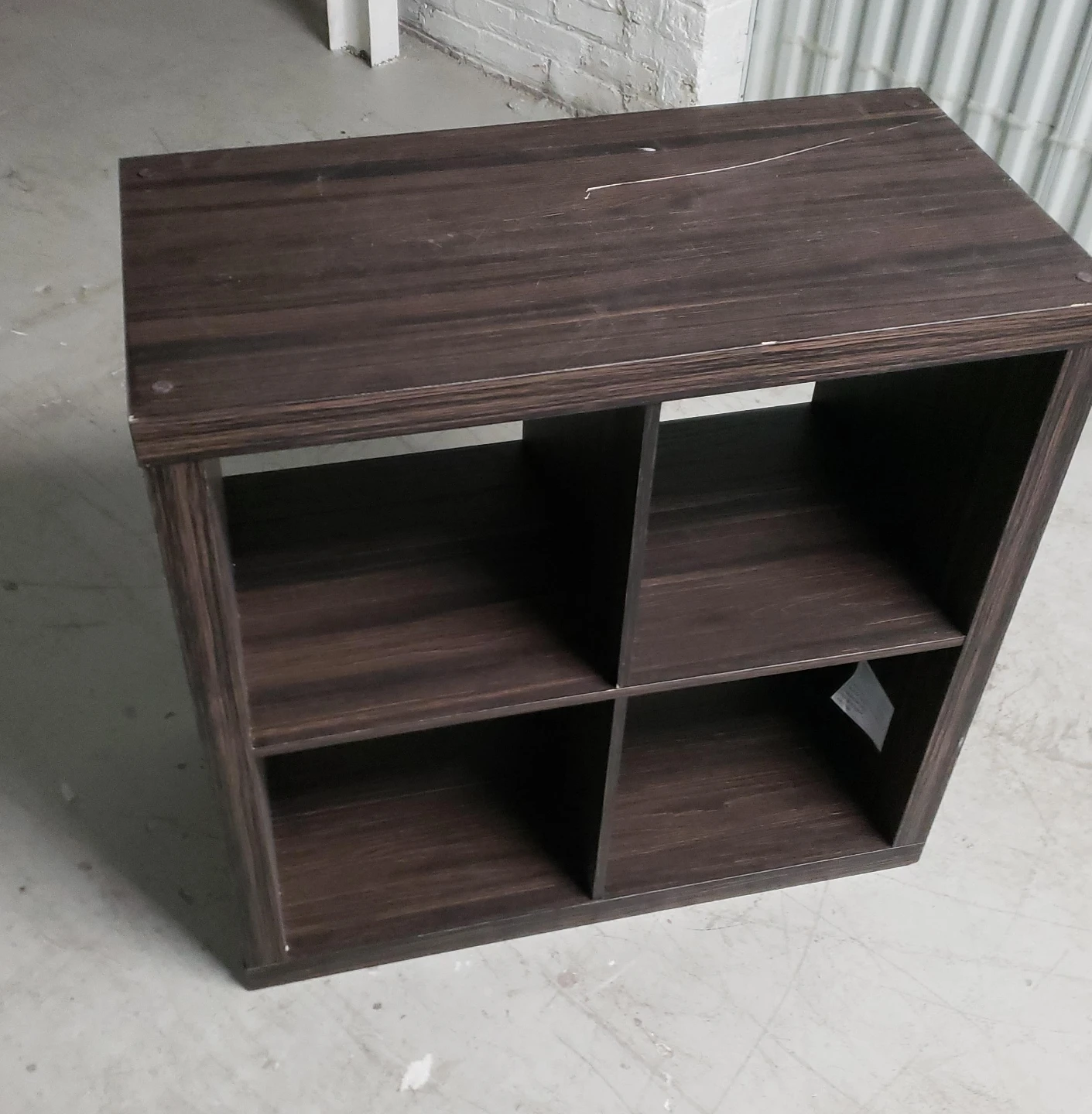 Dark Wood 4-Cube Storage Shelf