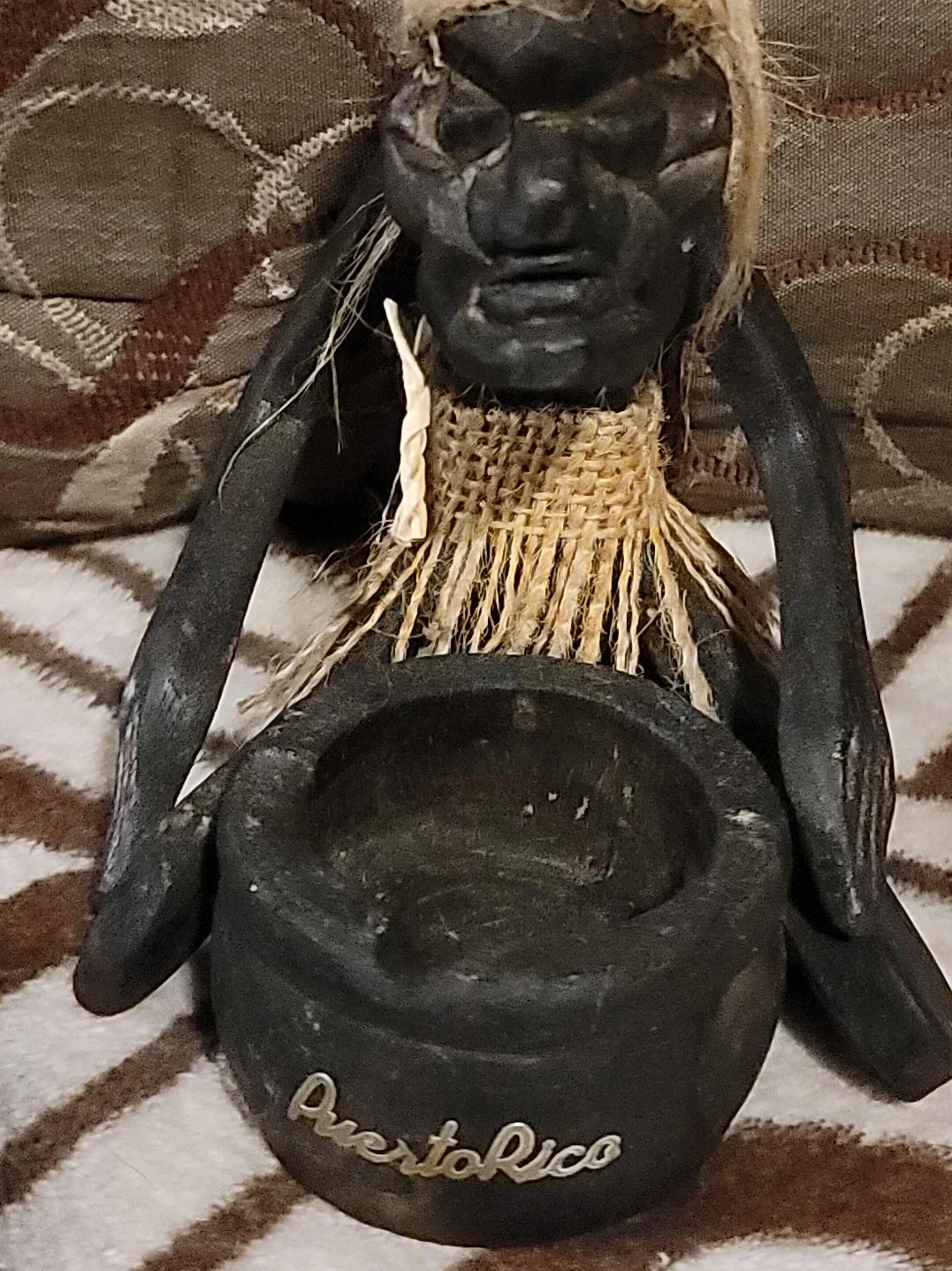 Puerto Rico Figurine with Mortar and Pestle
