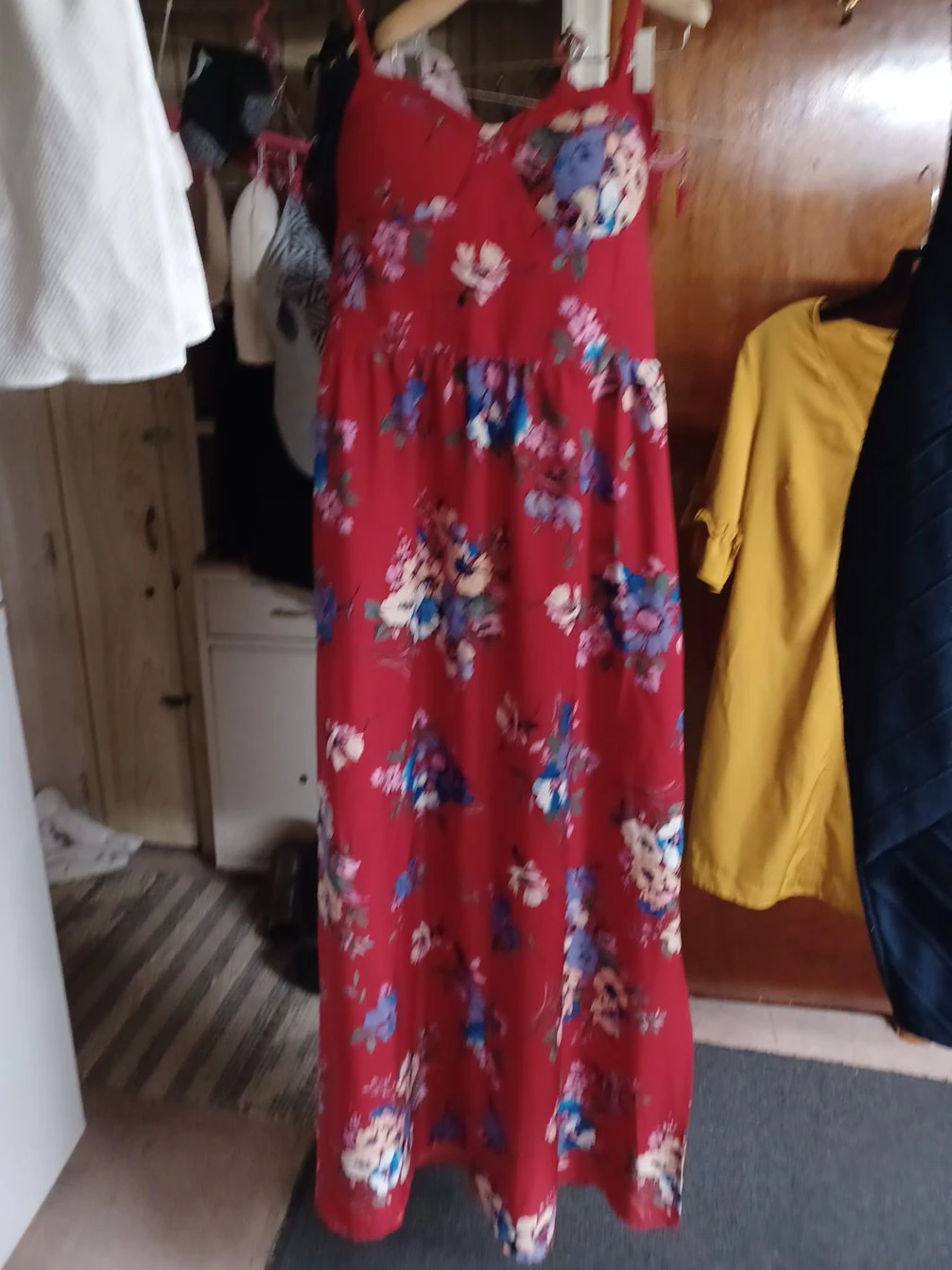 Red Floral Maxi Dress