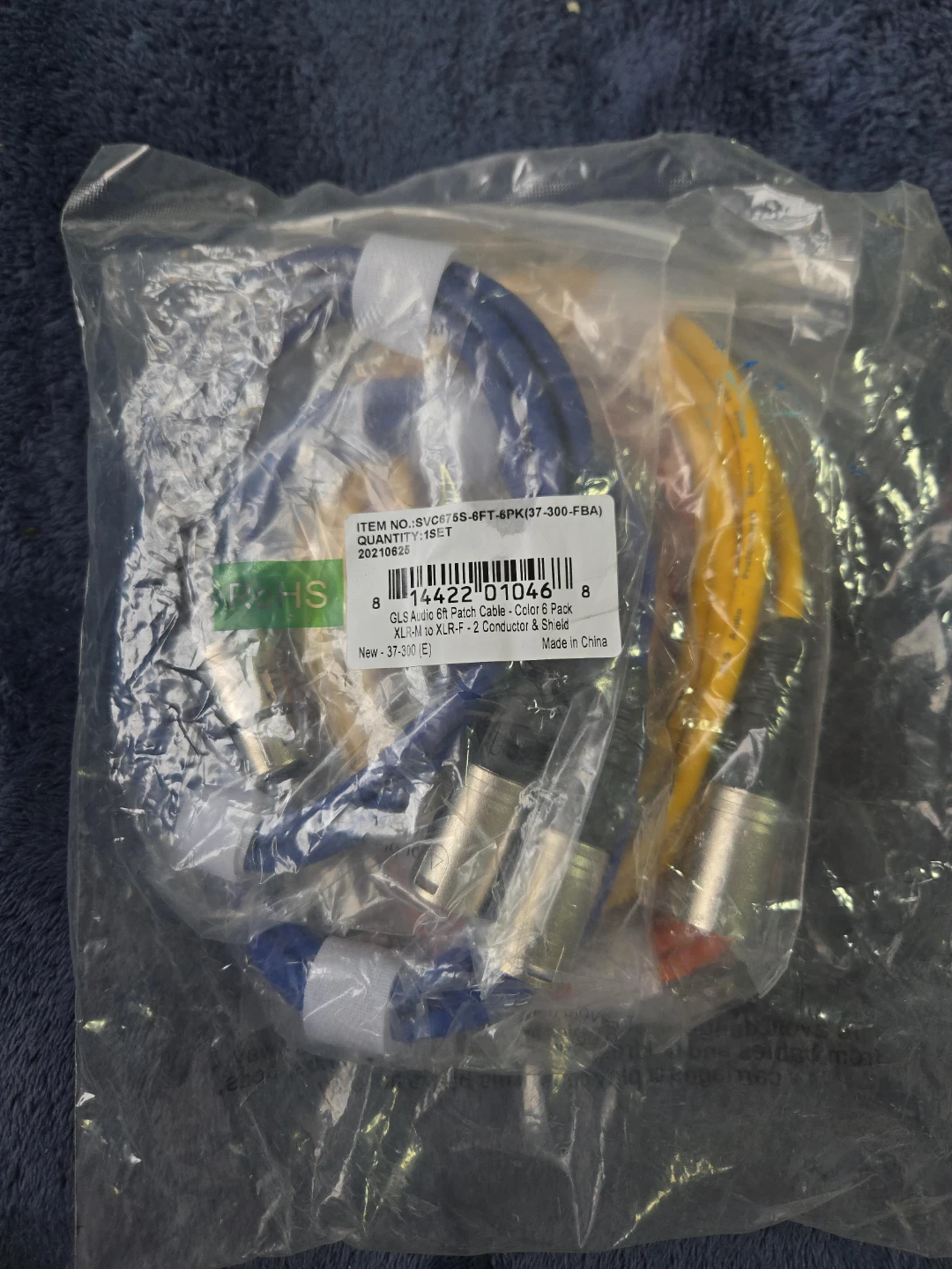 GLS AUDIO 6ft PATCH CABLE-COLOR 6 PACK