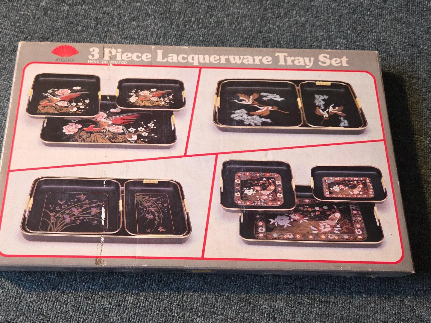 Maruharu 3 Piece Lacquerware Tray Set