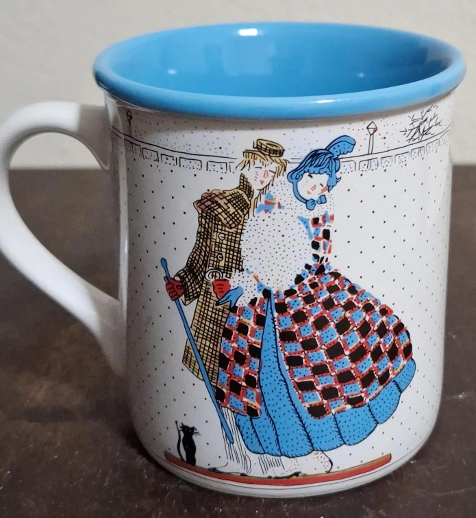 Vintage Mug with Winter Scene