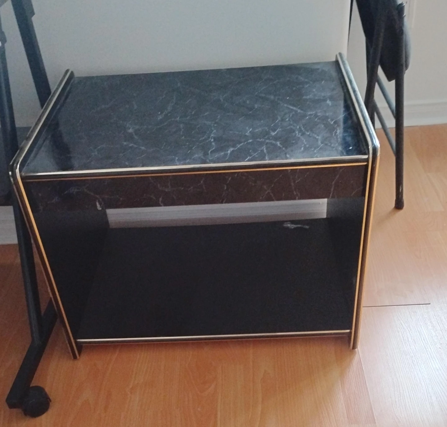 Black Marble Top Side Table