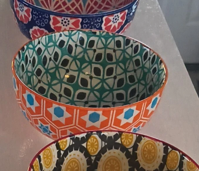 Set of 5 Decorative Ceramic Bowls
