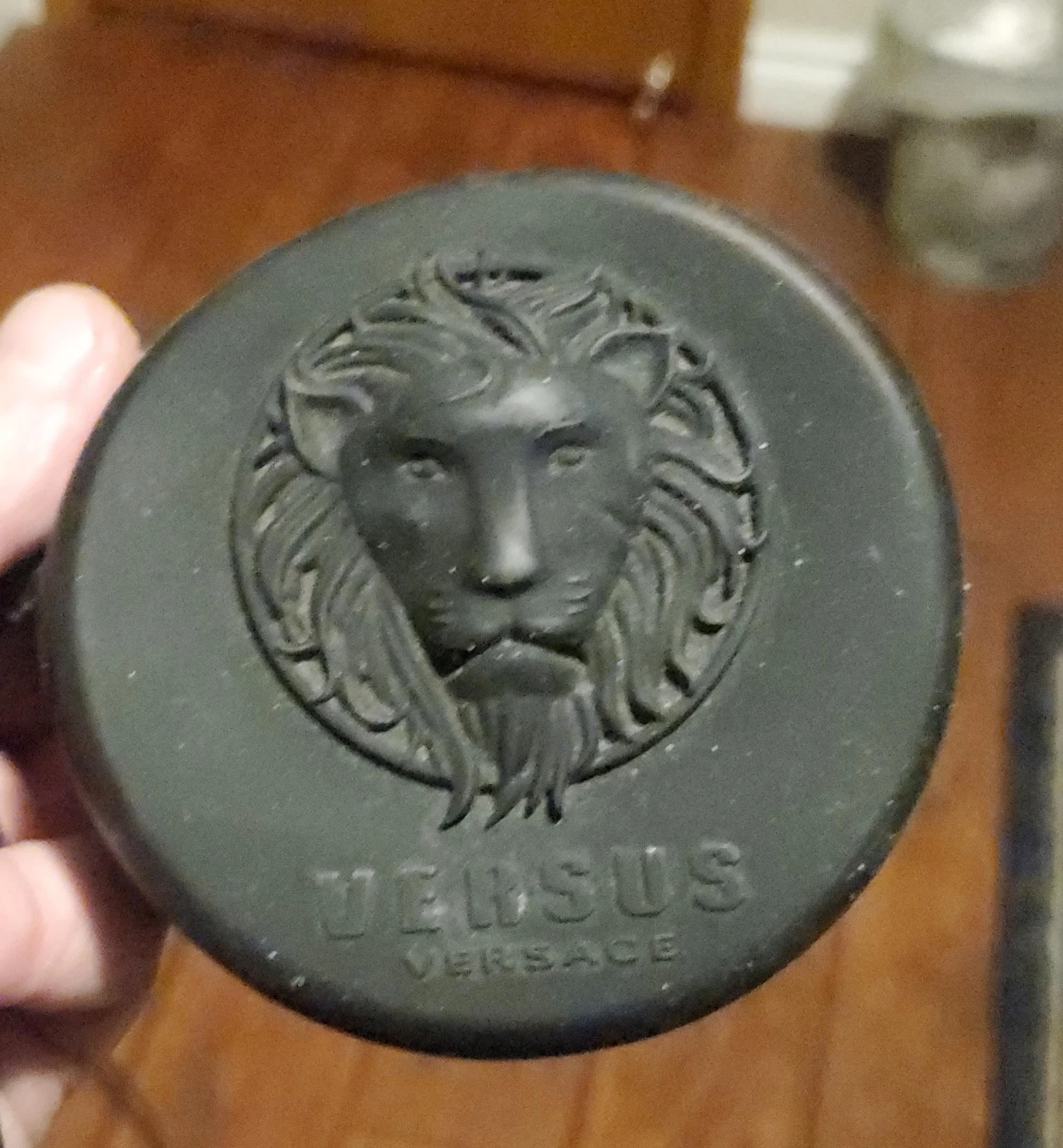 Versace Versus Black Round Rubber Zip-Up Pouch