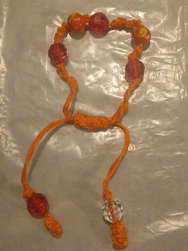 Handmade Orange Beaded Bracelet
