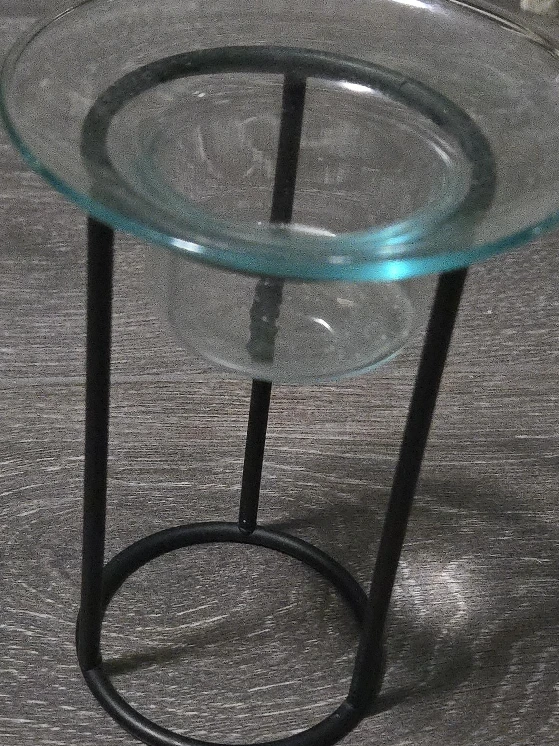 Votive and Tealight Candle Holder - Glass and Black Metal - photo 2