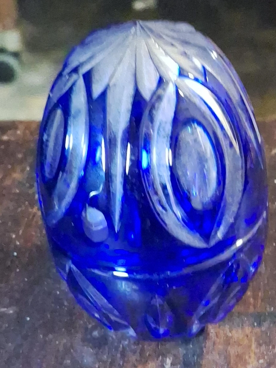 Vintage Blue Crystal Trinket Box