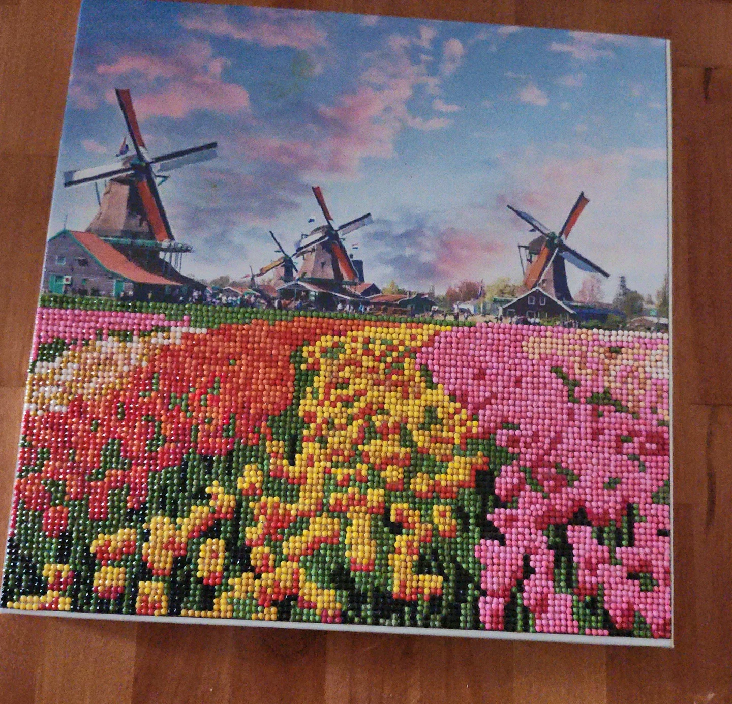 Diamond Painting Kit - Tulips and Windmills Scene