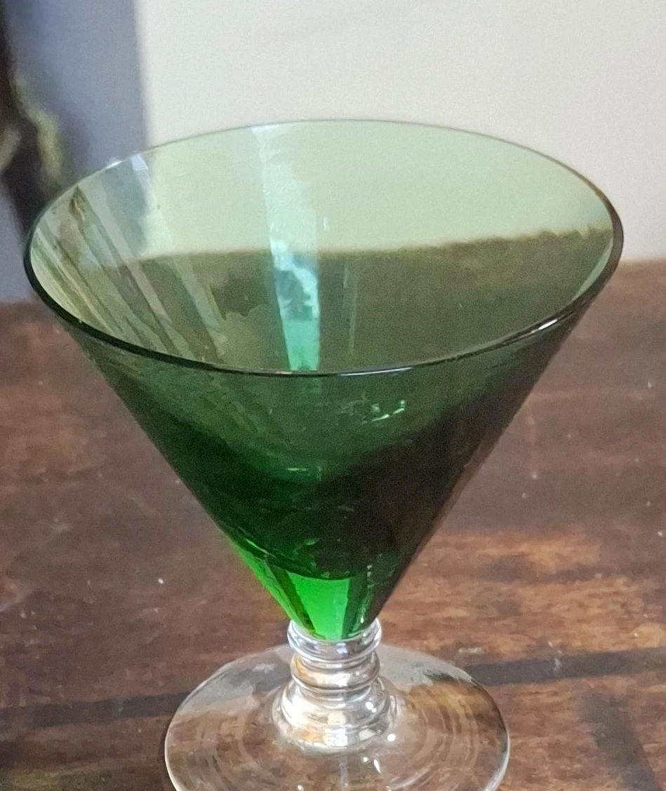 Green Glass Martini Cocktail Glass