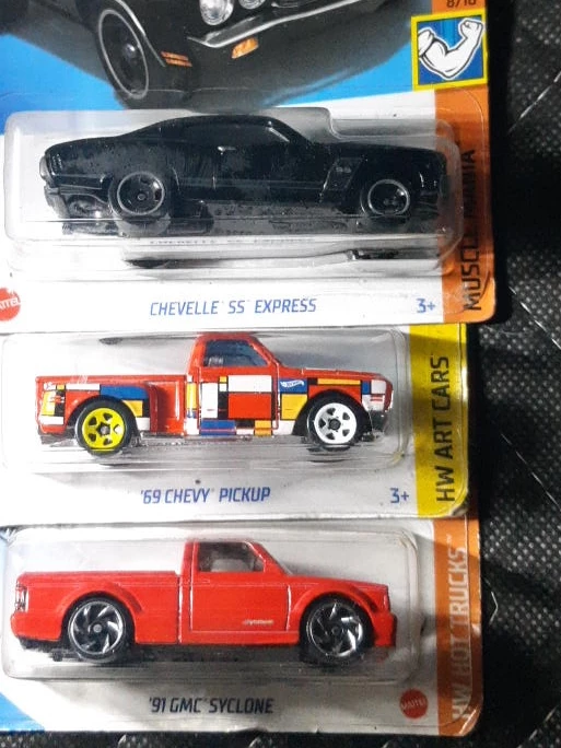 Hot Wheels Chevelle SS Express, '69 Chevy, '91 GMC Syclone