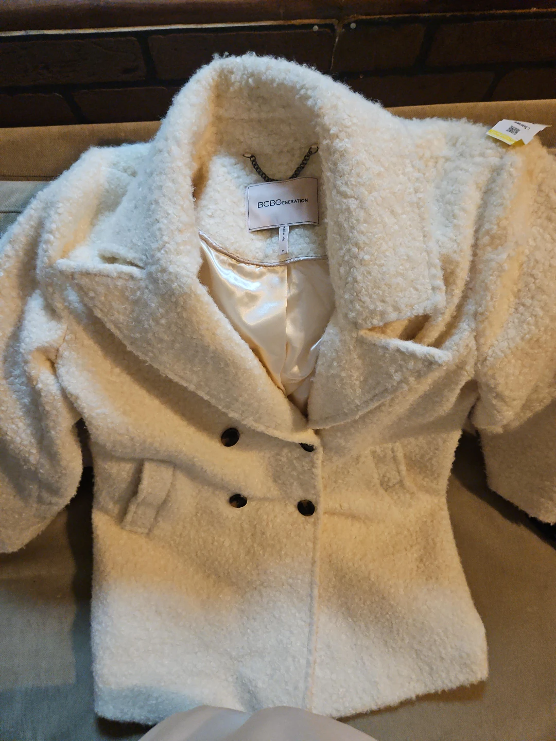 BCBGeneration Cream Boucle Jacket