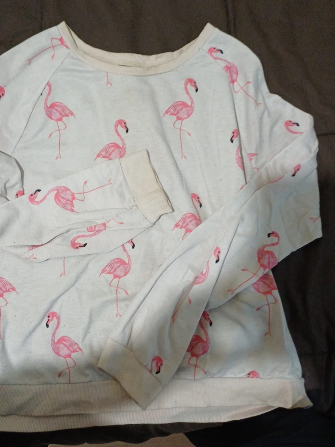 Flamingo Print Long Sleeve Top from Shein