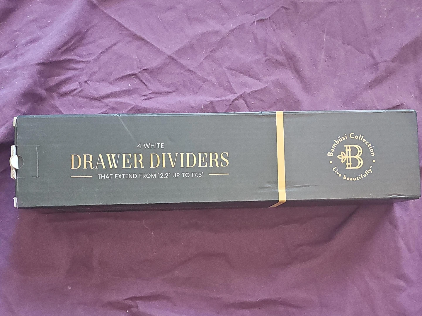 Bambusi 4 White Drawer Dividers (12.2"-17.3")