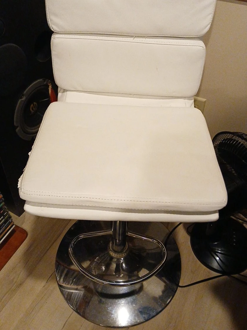 🏆White Adjustable Bar Stool