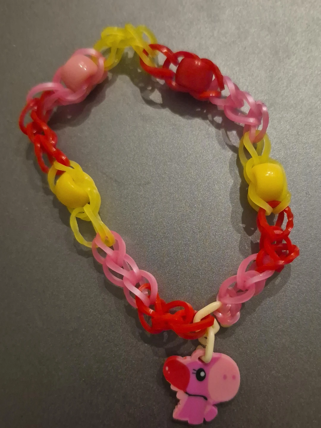 Handmade Loom Bracelet with Elephant Charm