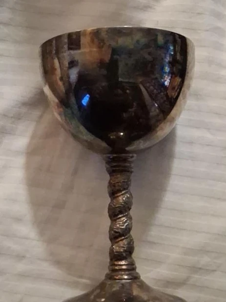 Vintage Silver Goblet with Twisted Stem