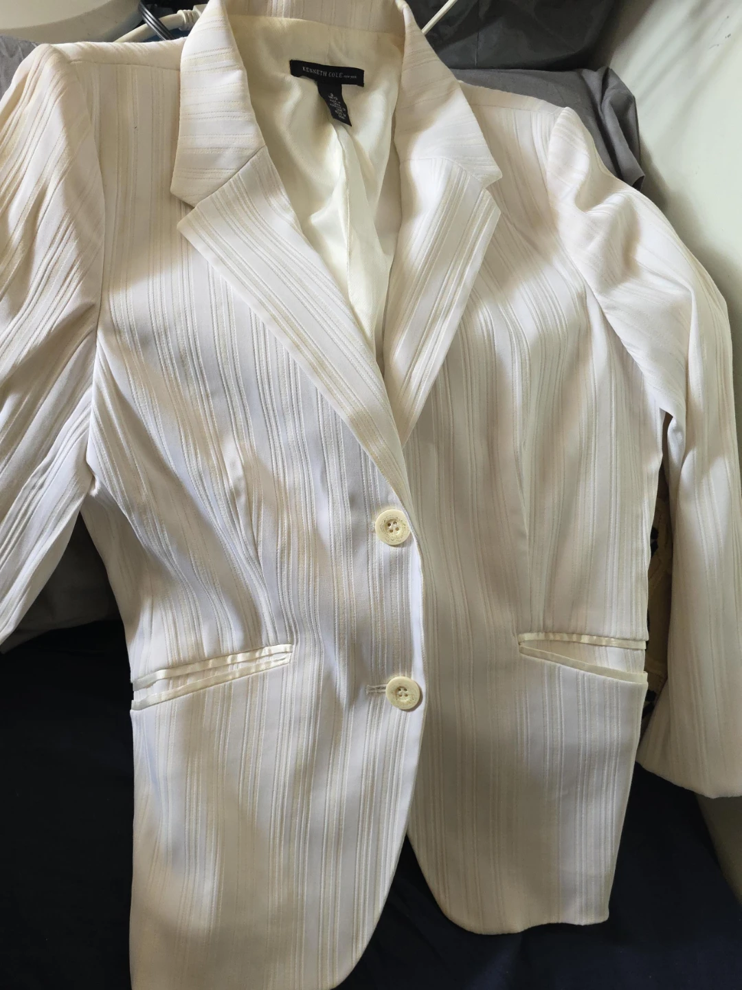 Kenneth Cole white striped blazer