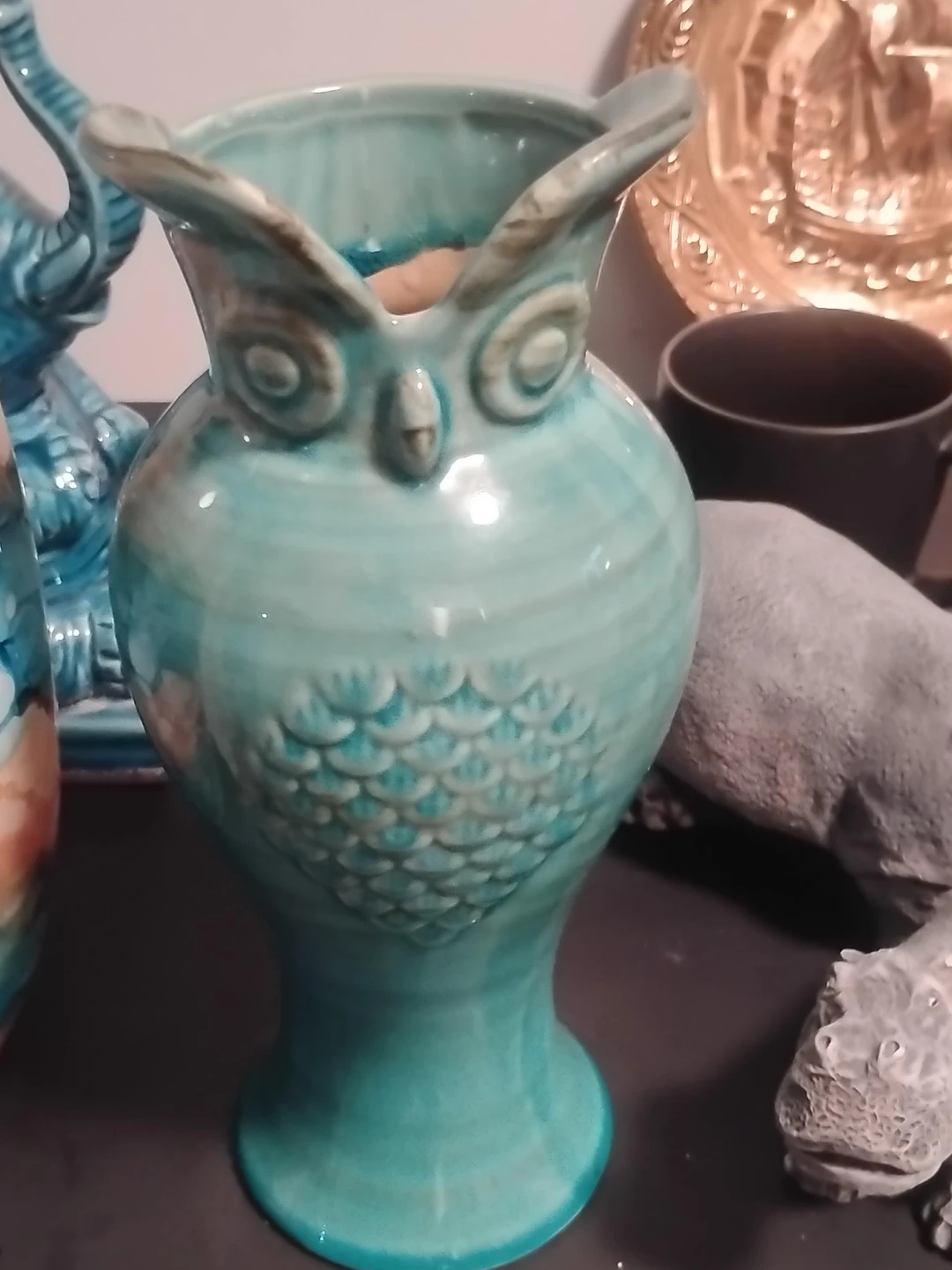 💓Turquoise Owl Vase