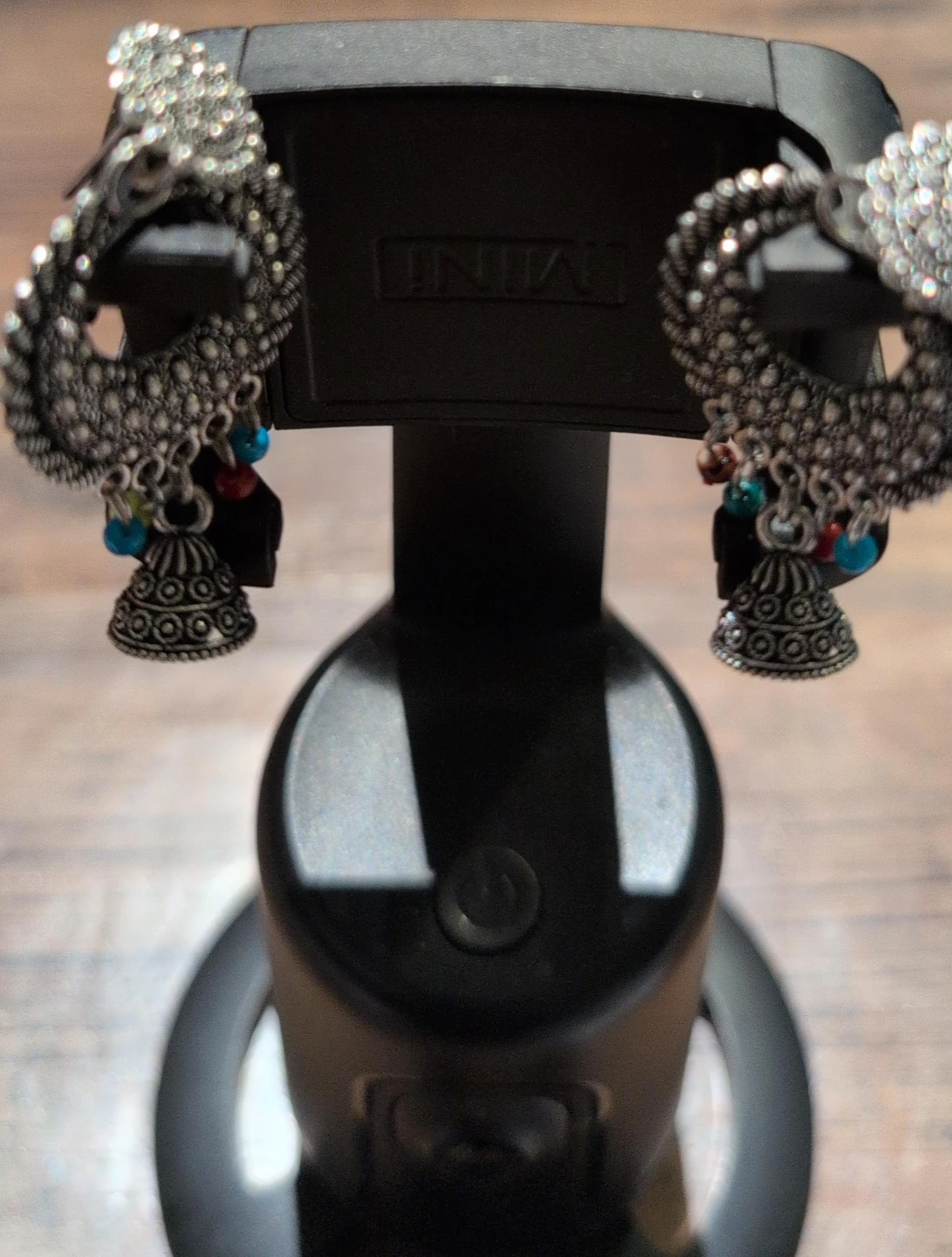 Silver Jhumka Earrings with Beads