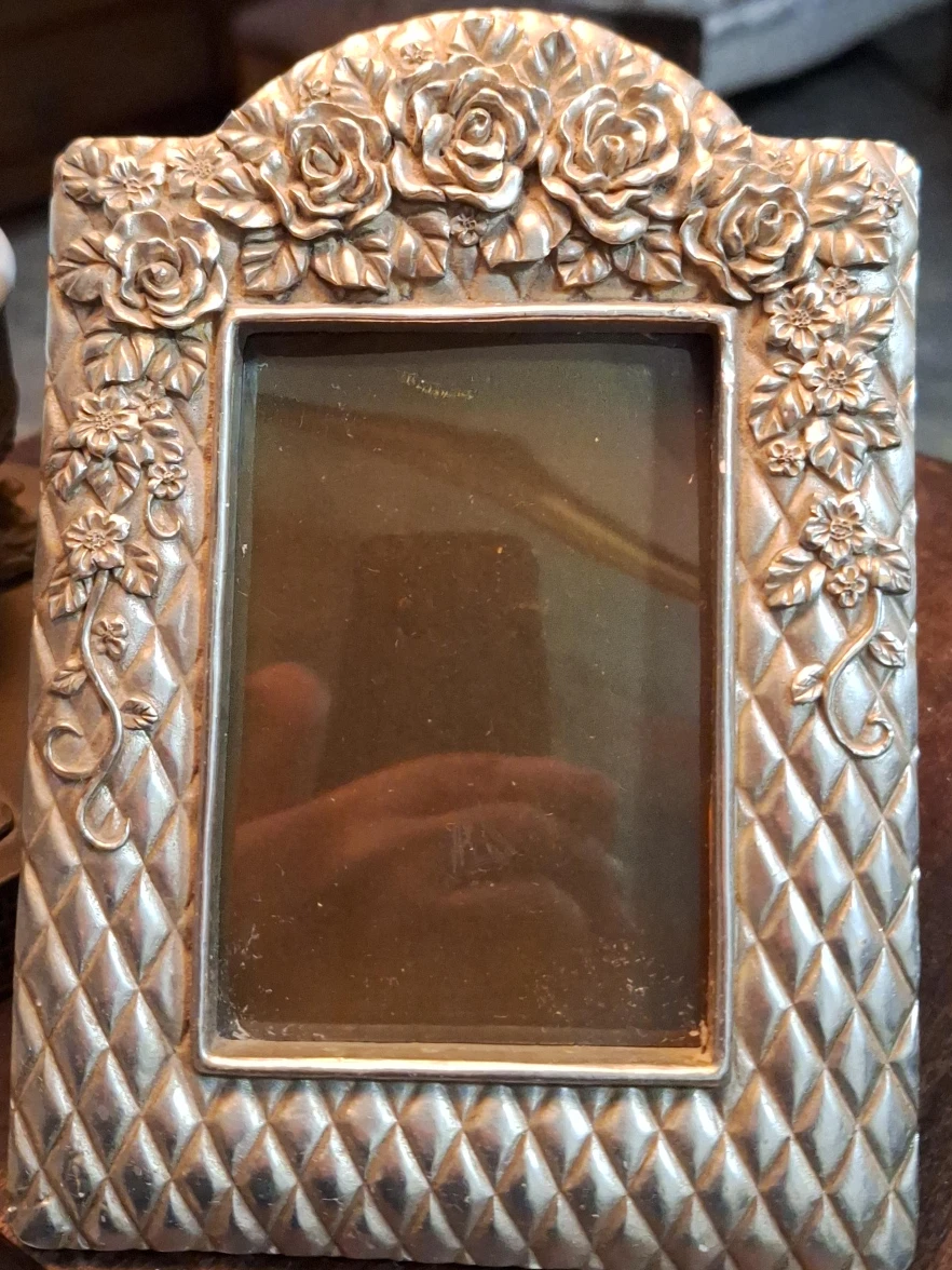 Silver Floral Photo Frame